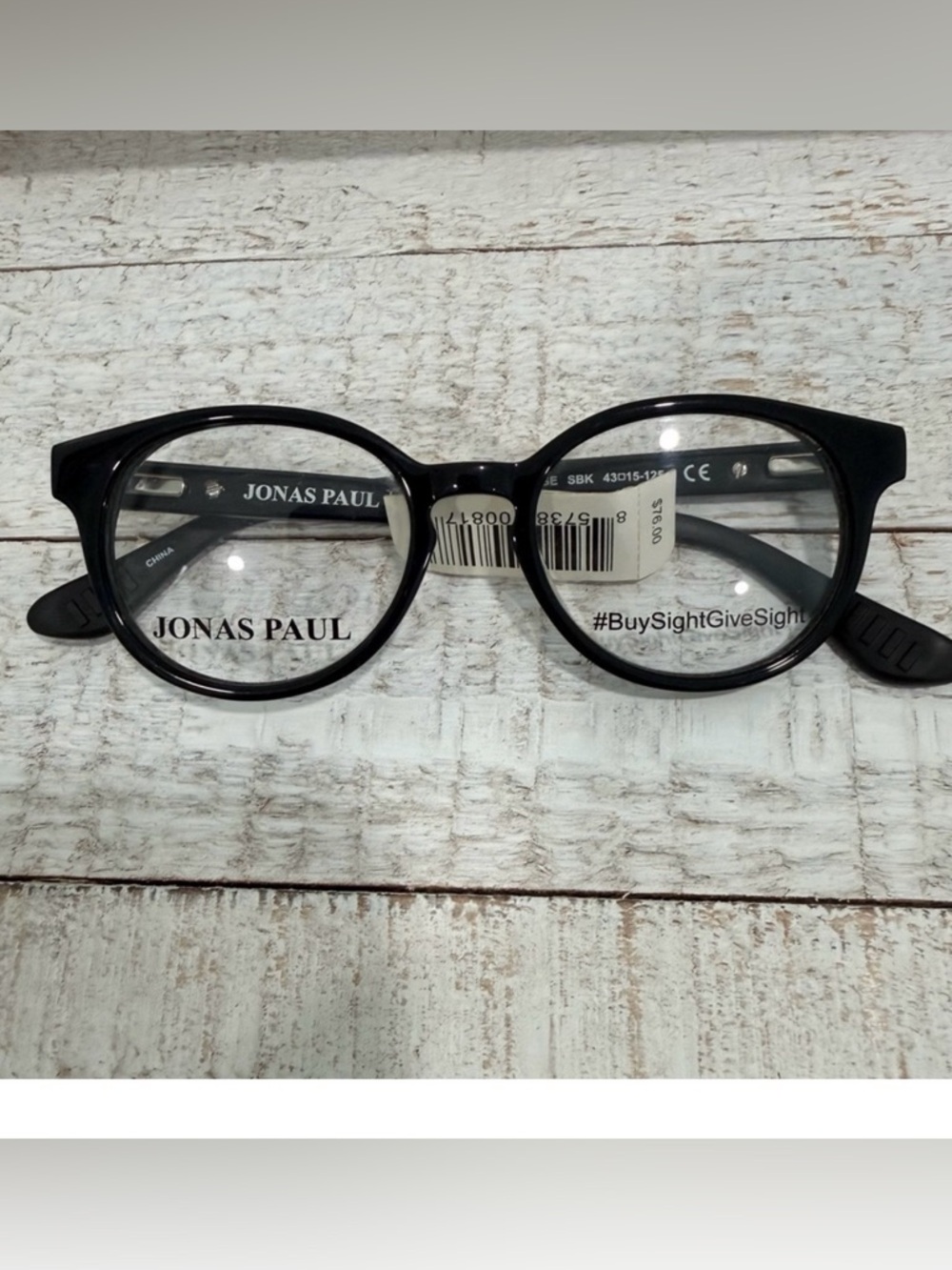 Jonas Paul Paul Paige Unisex Kids Black Round Eyeglass FRAMES 43-15-125 (NWT)